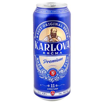 Пиво Karlova Krcma Premium світле фільтроване 4,8% 0,5л - купити, ціни на КОСМОС - фото 1