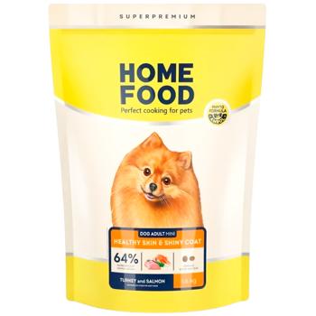 Корм сухий Home Food з індичкою та лососем для здоров'я шкіри та шерсті собак малих порід 1,6кг - купити, ціни на MasterZoo - фото 1