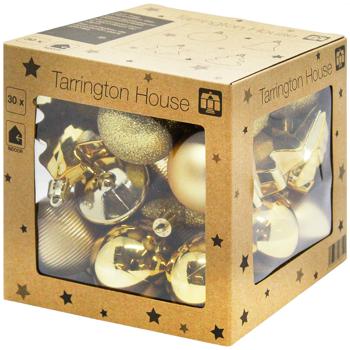 Tarrington House Gold Christmas Tree Ball Set 30pcs