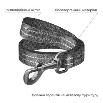 Поводок Waudog Re-cotton хлопковый светоотражающий 5м/25мм серый - купить, цены на MasterZoo - фото 2