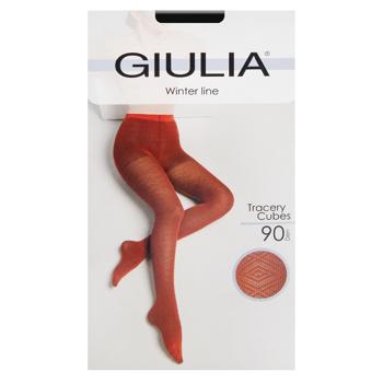 Giulia Tracery Cubes 90 Den Women's Tights s.4 Black