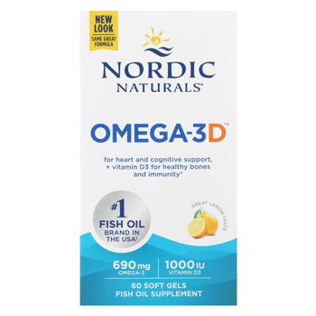 Nordic Naturals Omega-3D Lemon Flavored Fish Oil with Vitamin D3 1000mg 60 softgels - buy, prices for Biotus - photo 3