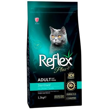 Reflex Plus Adult Sterilised сухий корм для котів 1,5 кг - курка - купить, цены на MasterZoo - фото 1