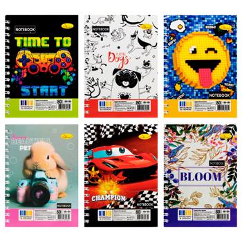 Блокнот Апельсин А6 на пружині 80 аркушів в асортименті - купити, ціни на ЕКО Маркет - фото 1