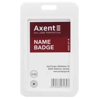 Бейдж вертикальный Axent белый 50*85мм 4530 - купить, цены на ULTRAMARKET - фото 1