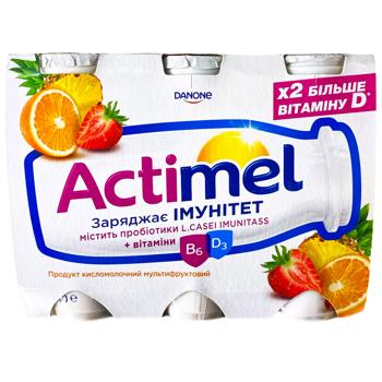 Продукт кисломолочний Actimel мультифруктовий 1,4% 100г х 6шт