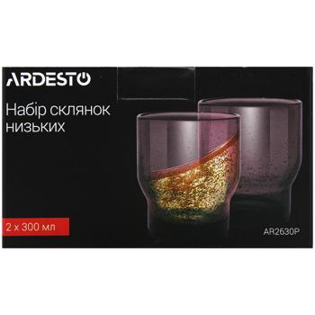 Набір склянок низьких Ardesto Bubble 2х300мл скло рожеві - купити, ціни на - фото 3