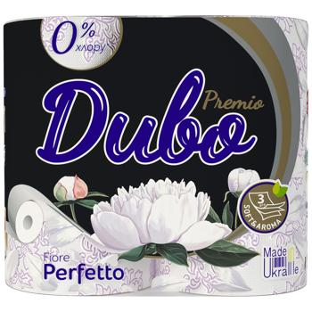 Туалетная бумага Диво Premio Fiore Perfetto 3-слойная 4шт - купить, цены на Идеал - фото 1