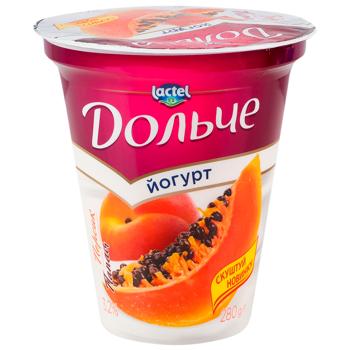 Йогурт Дольче персик-папая 3,2% 280г - купити, ціни на Ідеал - фото 1