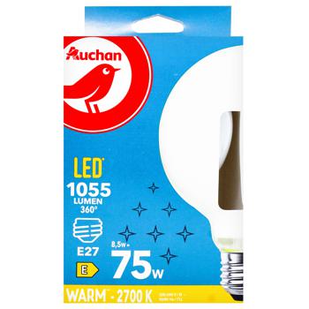 Лампочка Ашан LED Сфера E27 75W - купить, цены на Auchan - фото 2