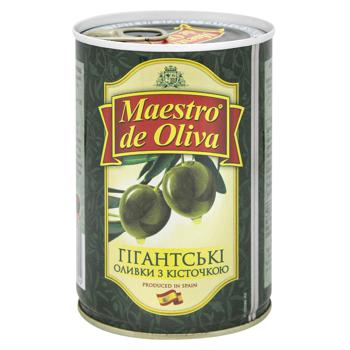 Maestro de Oliva Giant Green Olives with Bone 432ml - buy, prices for ULTRAMARKET - photo 1