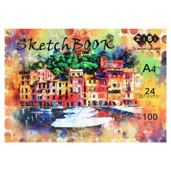 Скетчбук ZiBi Art Line клеєний білий блок 100г/м2 А4 24 аркуша - купити, ціни на - фото 3