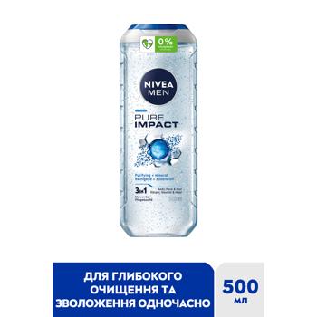 Гель для душа Nivea Men Pure Impact 3в1 500мл - купить, цены на Auchan - фото 2