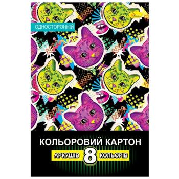 Apelsyn Single-Sided Colored Cardboard В5 8 colours - buy, prices for COSMOS - photo 3