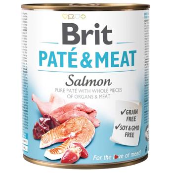 Brit Care Pate and Meat вологий корм для собак 800 г - лосось - купить, цены на MasterZoo - фото 1