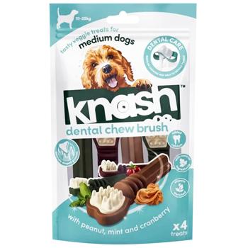 Ласощі Knash Tooth Brush для догляду за ротовою порожниною у собак середніх порід з арахісом, м'ятою та журавлиною 200г - купити, ціни на MasterZoo - фото 1