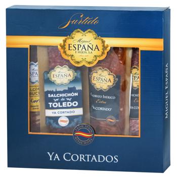 Ковбаси Espana Асорті нарізані cирокопчені 4шт*150г - купити, ціни на NOVUS - фото 1