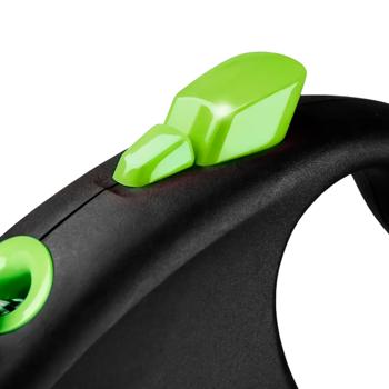 Flexi Black Design Roulette Leash with Cord S Up to 12kg 5m Black/Green - buy, prices for - photo 3