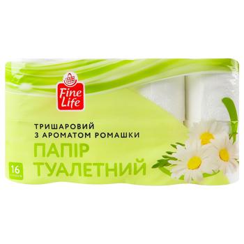 Туалетний папір Fine Life з ароматом ромашки 3-шаровий 16шт