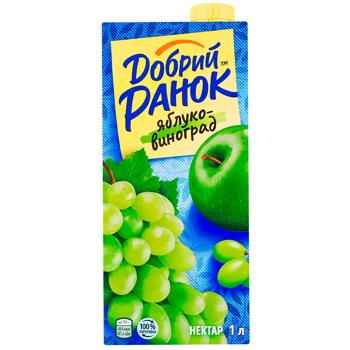 Нектар Добрий Ранок Яблочно-виноградный 1л - купить, цены на Cупермаркет "Харьков" - фото 2