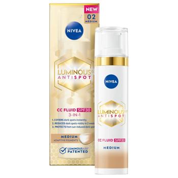 Флюид Тонирующий Nivea Luminous630 Medium SPF30 3в1 40мл - купить, цены на За Раз - фото 1