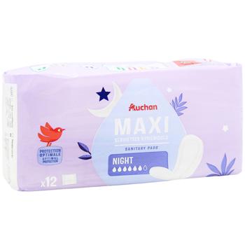 Прокладки гигиенические Auchan Maxi Night 12шт - купить, цены на - фото 3