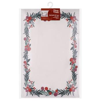 Набір серветок Ardesto Happy Holidays Білий віночок 2шт 30*45см