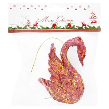 Swan Red Christmas Tree Pendant 10.5*7.5cm - buy, prices for Tavria V - photo 1