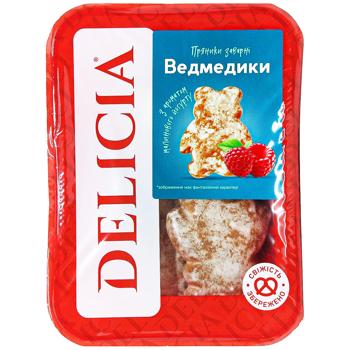 Пряники Delicia Мишки с ароматом малинового йогурта 200г