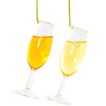 Decoris Champagne Glass Pendant 4x3x12cm in assortment
