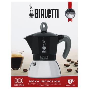 Кавоварка Bialetti Moka Induction гейзерна на 4 чашки чорна - купити, ціни на WINETIME - фото 2