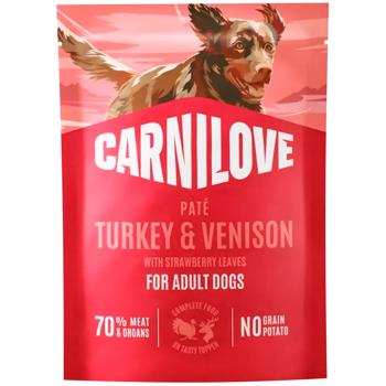 Корм вологий Carnilove Pate з індичкою, олениною та листям полуниці для собак 85г - купити, ціни на MasterZoo - фото 1