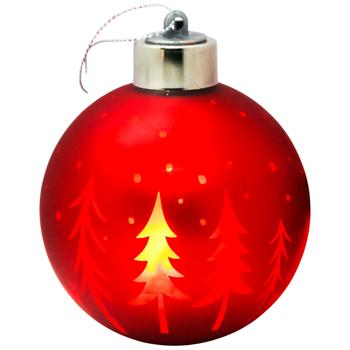 Прикраса скляна Chomik кулька червона з LED підсвіткою 8см - купить, цены на За Раз - фото 1