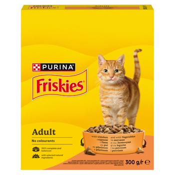 Корм сухой Friskies с курицей и овощами для взрослых кошек 300г - купить, цены на КОСМОС - фото 1