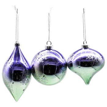 Actuel Snowflakes Plastic Christmas Tree Ball 7.8cm in assortment - buy, prices for Auchan - photo 1