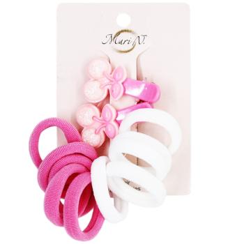 Mari N. Set of Kid's Hair Clips with Elastic Bands 12pcs in assortment - buy, prices for - photo 2