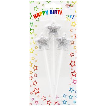Glitter Star Assorted Candle 3pcs - buy, prices for MegaMarket - photo 4
