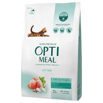 Корм сухий Optimeal з куркою для кошенят 4кг