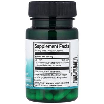 Swanson 5-НТР 5-Hydroxytryptophan 100mg 60 capsules - buy, prices for Biotus - photo 3