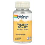 Solaray Soy-Free Vitamins D3 and K2 120 capsules