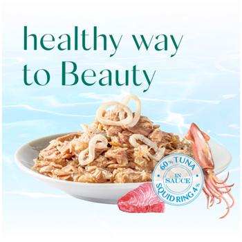 Корм влажный Optimeal Beauty Podium с тунцем и кальмарами для ухода за шерстью и зубами у кошек 70г - купить, цены на MasterZoo - фото 2