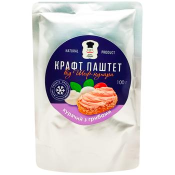 Паштет Шеф-Повар 100г курячий з грибами пауч - купить, цены на Восторг - фото 1