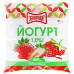 Йогурт Злагода Клубника с сахаром 1% 400г