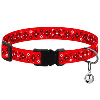 Barksi Urban Вишиванка нейлоновий нашийник для котів XS - червоний - купити, ціни на MasterZoo - фото 1