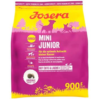 Корм сухий Josera Mini Junior з качкою та лососем для цуценят малих порід 900г - купити, ціни на MasterZoo - фото 1