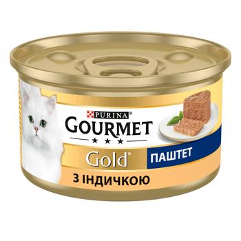 Корм вологий Gourmet Gold з індичкою для дорослих котів 85г - купити, ціни на MasterZoo - фото 1
