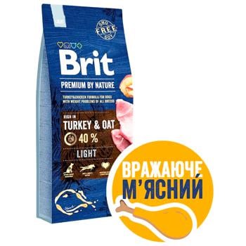 Корм сухой Brit Premium Light с индейкой для собак с лишним весом 15кг - купить, цены на MasterZoo - фото 2