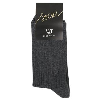 V&T Classic Men's Socks s.27-29 Dark Grey Melange - buy, prices for NOVUS - photo 1