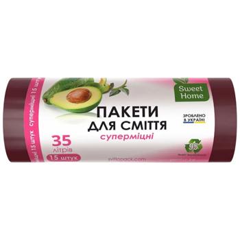Пакеты для мусора Sweet Home Суперкрепкие 35л 15шт - купить, цены на Торба - фото 1