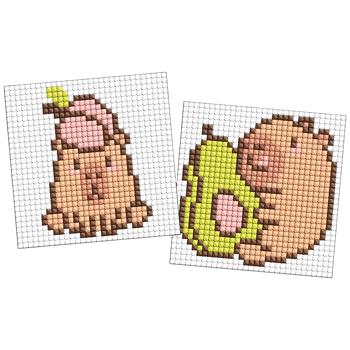 Ideyka Capybara: Peach and Avocado Diamond Mosaic on Magnet 9x9cm 2pcs - buy, prices for Auchan - photo 1
